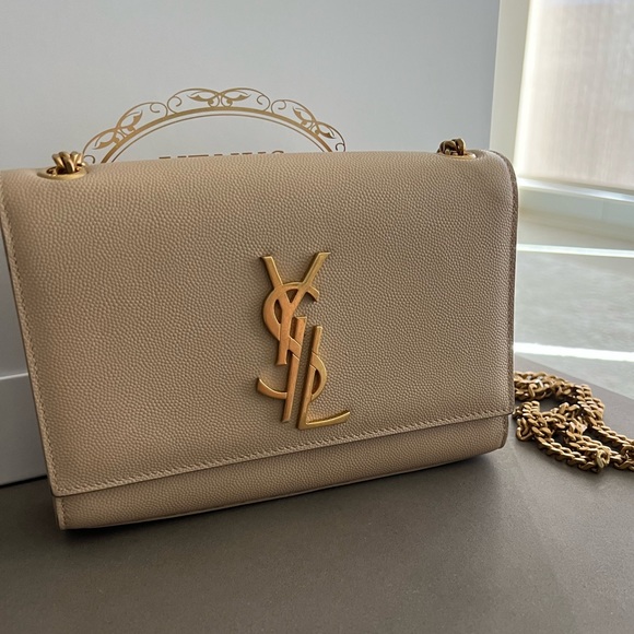 Saint Laurent Small Monogram Kate Bag in Beige - Picture 7 of 11